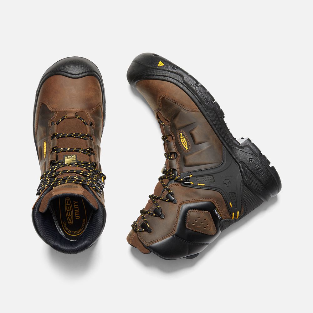 Keen Trekking Bot Erkek Kahverengi - Dover 8\" Waterproof (Carbon-Fiber Toe) - Türkiye PFOA93287